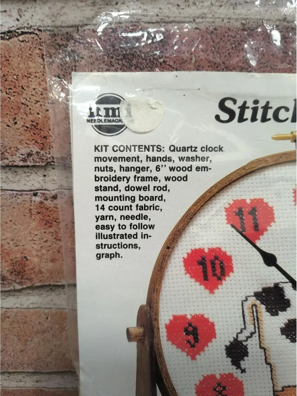 Needle Magic Stitch N Time Cross Stitch Cow Clock Kit Hoop Stand New Sealed